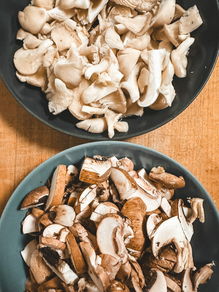 Champignons und Pilze für die Rahmschwammerl