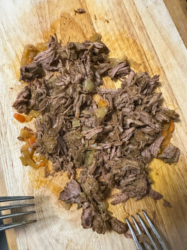 Ragù Fleisch zerrupft