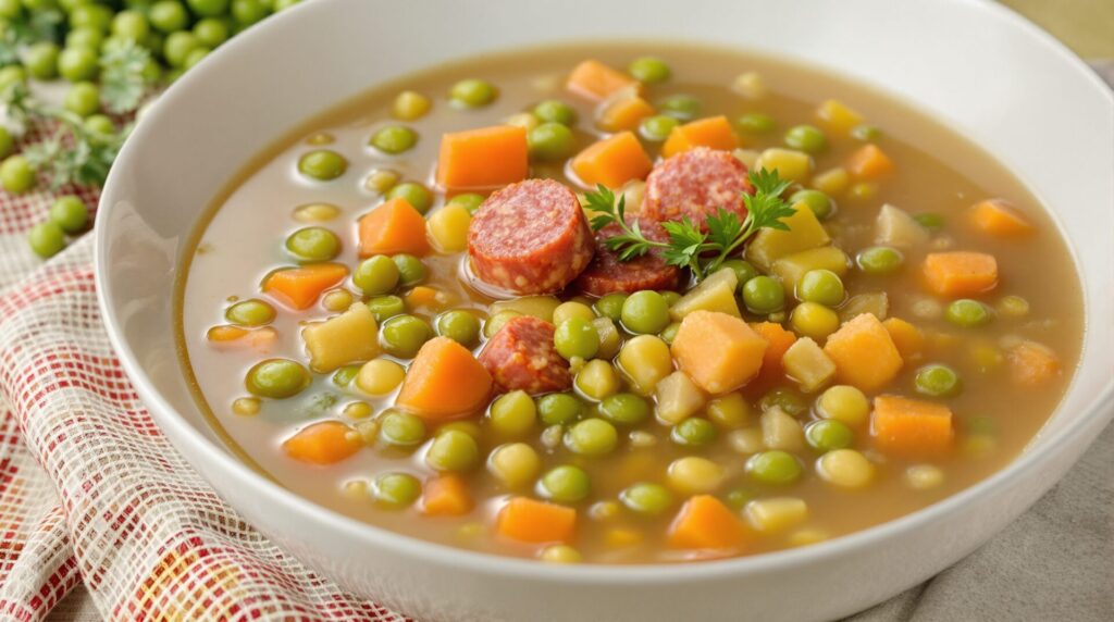 Erbsensuppe mit Mettwurst